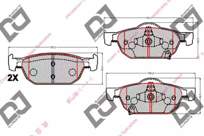 Комплект тормозных колодок DJ PARTS BP2137